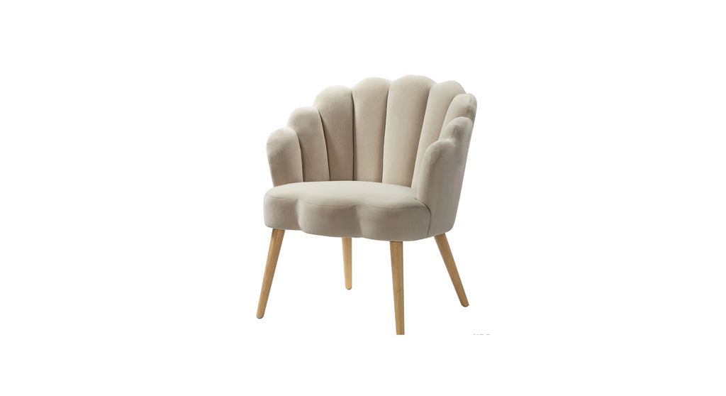 CreativeDecore Velvet Rae Accent Chair/Lounge Chair for  Living Room, Bedroom, Armchair Sofa Chair with natural finish wooden legs