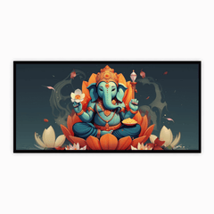 Ganesh Ji Sitting on Lotus Flower Idol - Divine Home Decor & Gift
