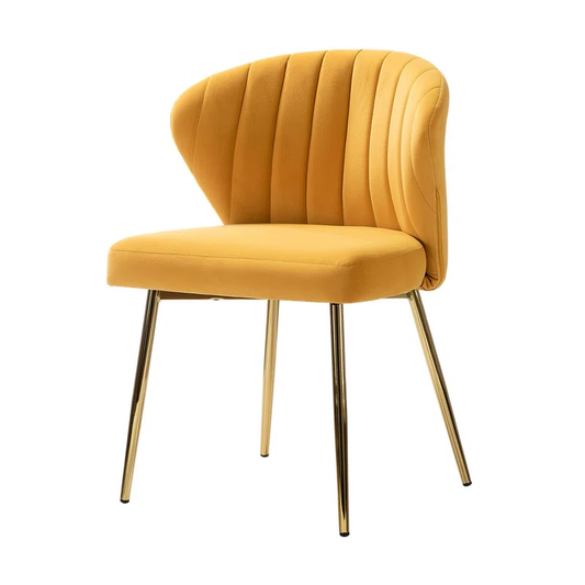 Doe Buck Velvet Chimene Accent Chair/dining chair/café chair  for  Living Room, dining room ,restaurant  Armchair  with Gold Legs.