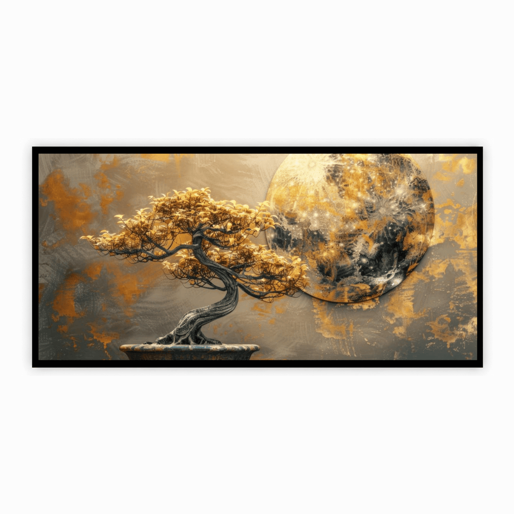 Golden tree with Abstract design: Wall Paintings by Creative Decor