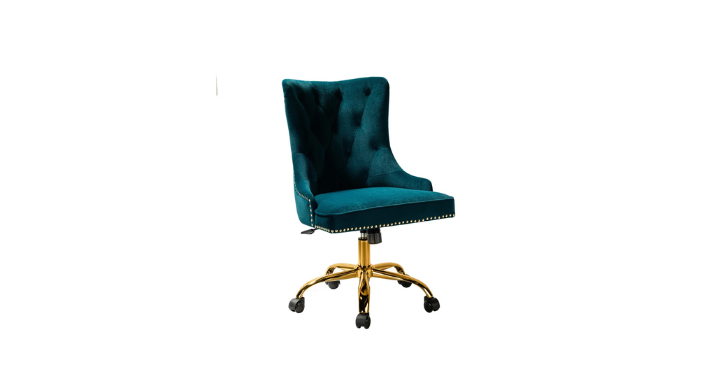 CreativeDecore Velvet Swen task chair /study chair /office chair   for  study  Room, office  , swivel Armchair  with Gold base