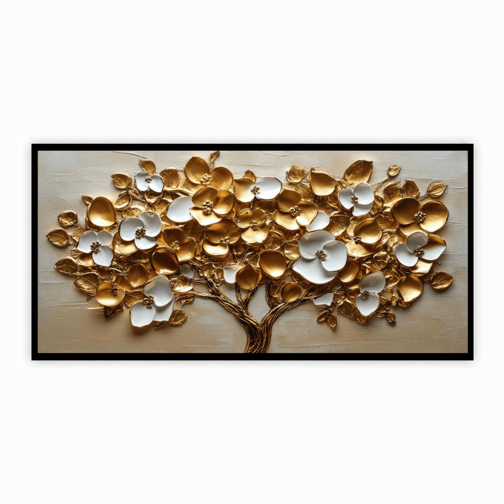 Tree with gold & Silver flower: Wall Paintings by Creative Decor