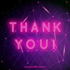 Neon Lights Thank You in Pink Color with Shining Lines