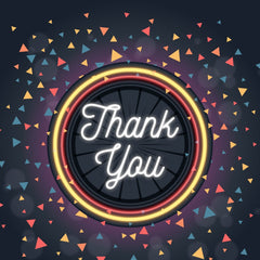 "Neon Lights 'Thank You' in Circles - Multi-Color LED Sign for Vibrant Decor"