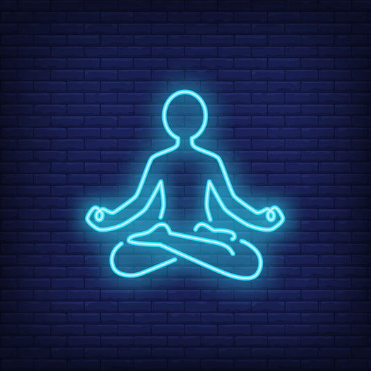 "Neon Light Meditation - LED Wall Art for Relaxation and Mindfulness"