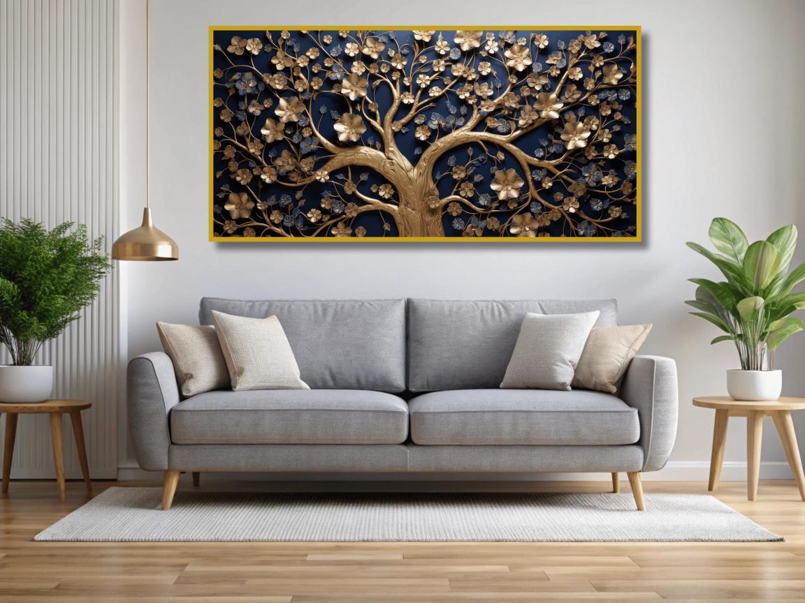 Tree with Gold touch: Wall Paintings by Creative Decor