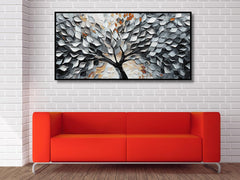 Tree With Silver Leaf: Wall Paintings by Creative Decor