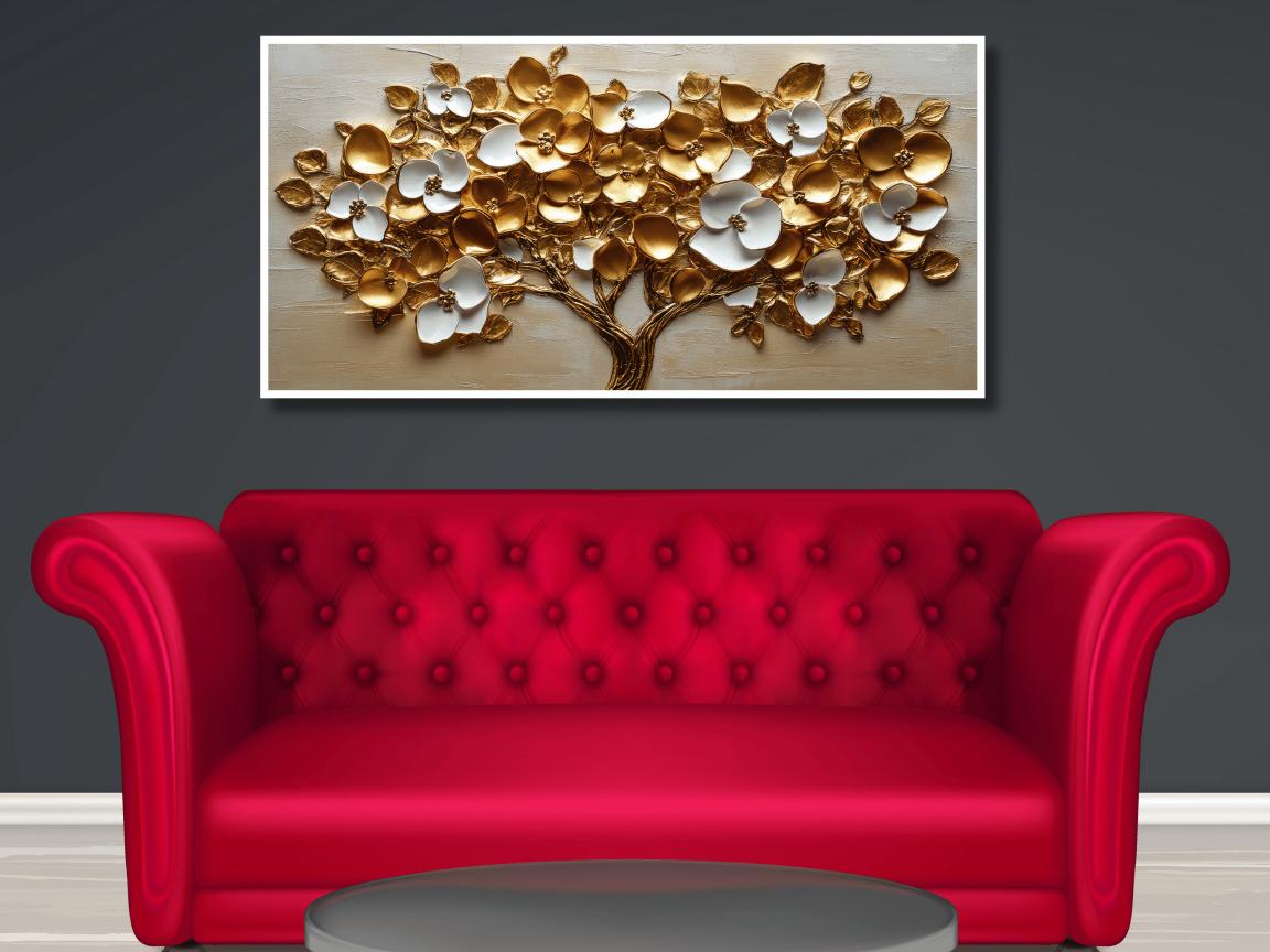 Tree with gold & Silver flower: Wall Paintings by Creative Decor