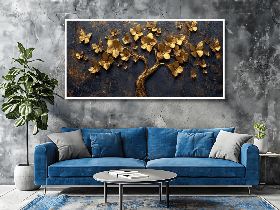 All gold In tree: Wall Paintings by Creative Decor