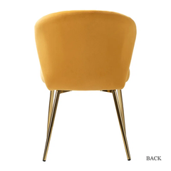 Doe Buck Velvet Chimene Accent Chair/dining chair/café chair  for  Living Room, dining room ,restaurant  Armchair  with Gold Legs.