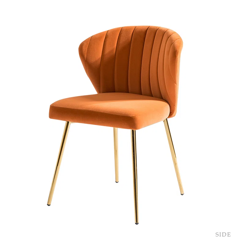 CreativeDecore Velvet Chimene   Accent Chair/dining chair/café chair  for  Living Room, dining room ,restaurant  Armchair  with Gold Legs.