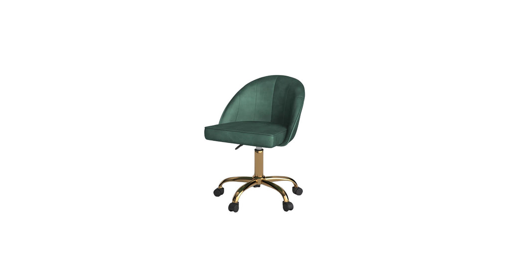 CreativeDecore Velvet Hindmen  task chair /study chair /office chair   for  study  Room, office  , swivel Armchair  with Gold base
