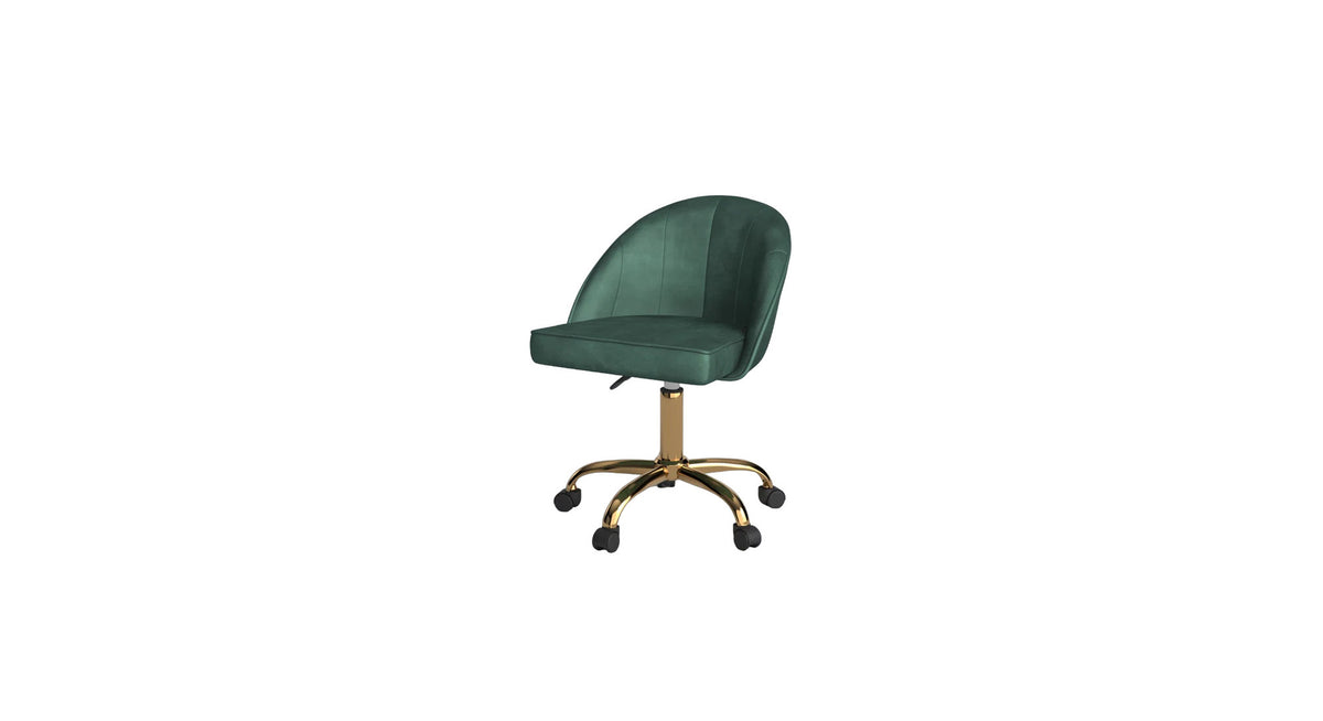 CreativeDecore Velvet Hindmen  task chair /study chair /office chair   for  study  Room, office  , swivel Armchair  with Gold base