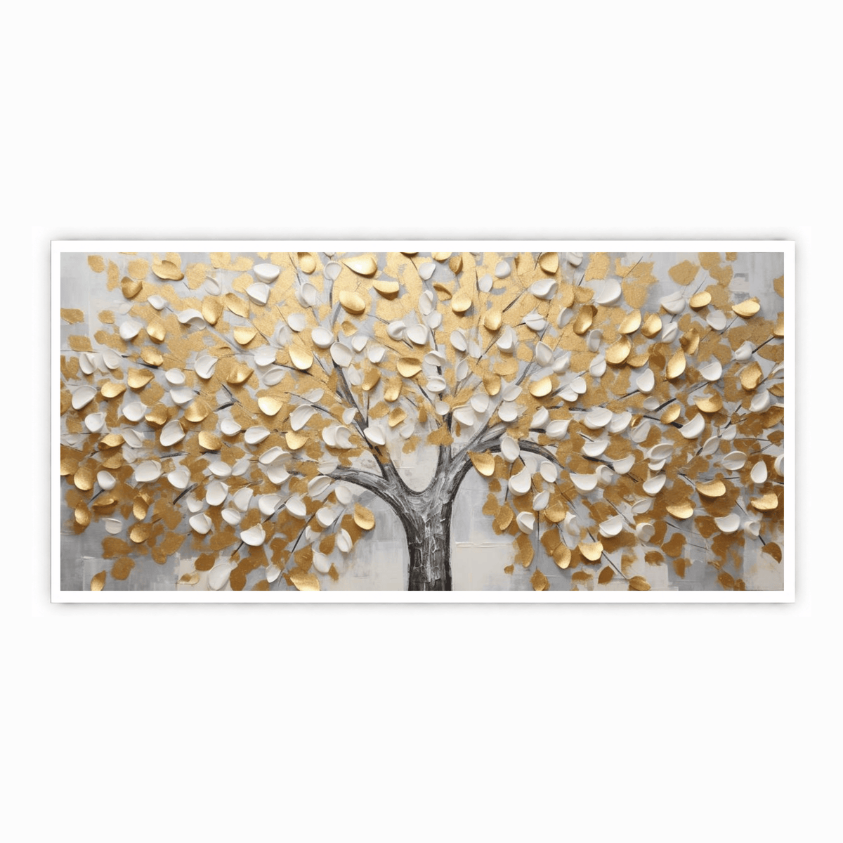 Tree With White & gold Leaf: Wall Paintings by Creative Decor