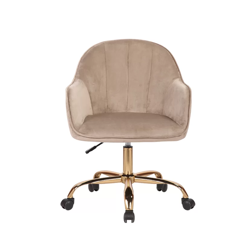 Comfy CreativeDecore Auroratask Chair | Study, Office Swivel Chair with Gold Base & Armrests