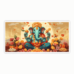 Elegant Ganesh Ji Sitting with Modak Idol for Home and Office Décor