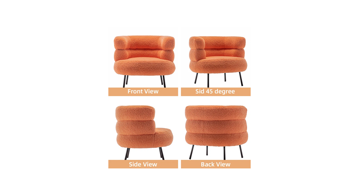 CreativeDecore Velvet CliveAccent Chair/Lounge Chair for  Living Room, Bedroom, Armchair Sofa Chair with natural finish Black  legs