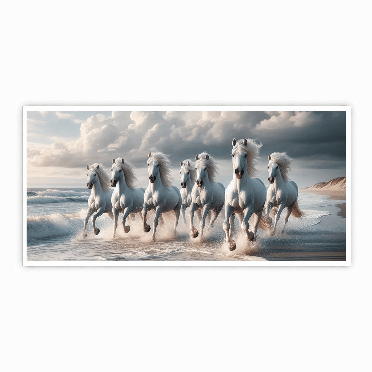 Seven White Horses - Beautiful Art Print