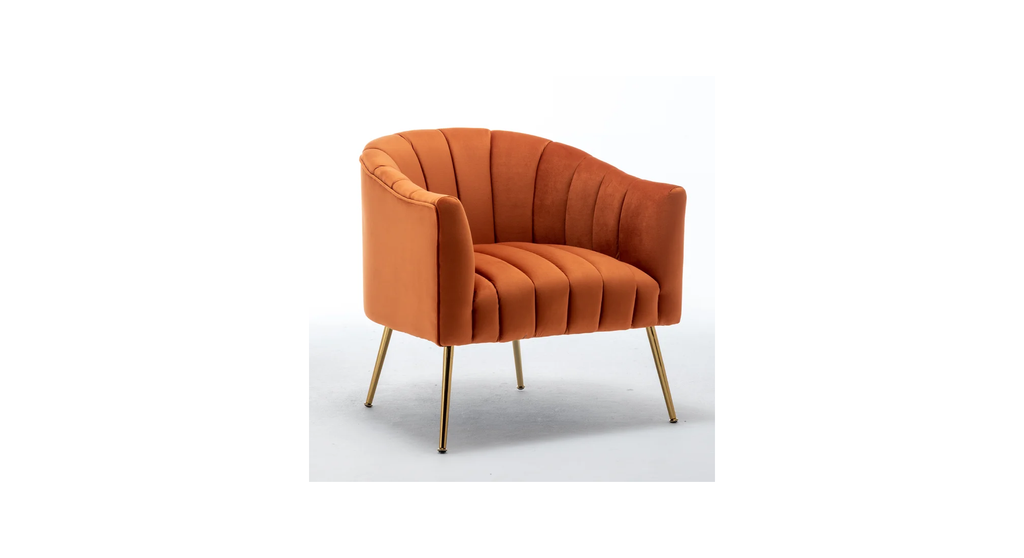 CreativeDecore Velvet Jella  Accent Chair/Lounge Chair for  Living Room, Bedroom, Armchair Sofa Chair with Gold Legs.