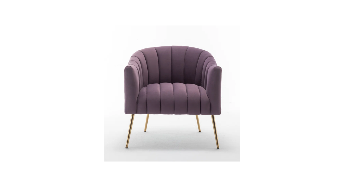 CreativeDecore Velvet Jella  Accent Chair/Lounge Chair for  Living Room, Bedroom, Armchair Sofa Chair with Gold Legs.