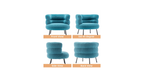 CreativeDecore Velvet CliveAccent Chair/Lounge Chair for  Living Room, Bedroom, Armchair Sofa Chair with natural finish Black  legs