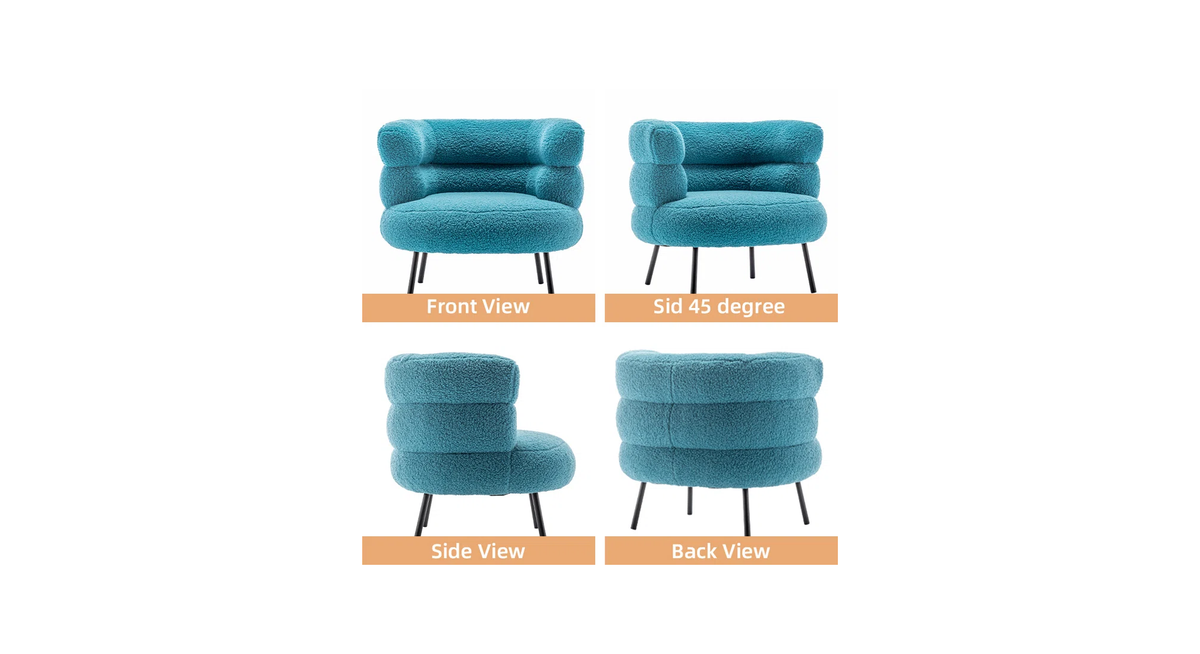 CreativeDecore Velvet CliveAccent Chair/Lounge Chair for  Living Room, Bedroom, Armchair Sofa Chair with natural finish Black  legs