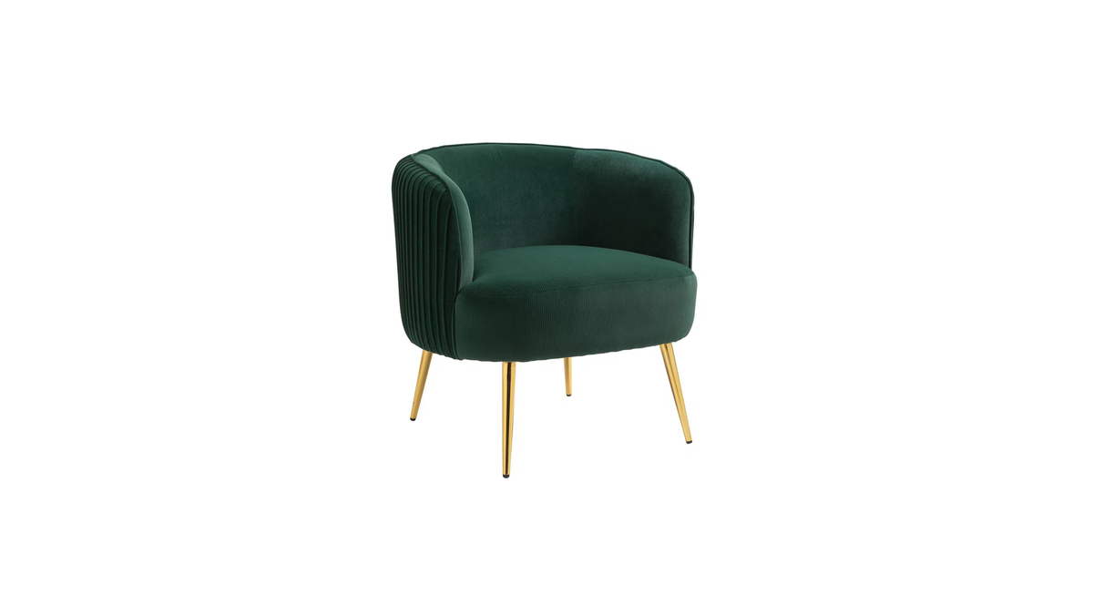 CreativeDecore Velvet Leiser Accent Chair/Lounge Chair for  Living Room, Bedroom, Armchair Sofa Chair with Gold Legs.