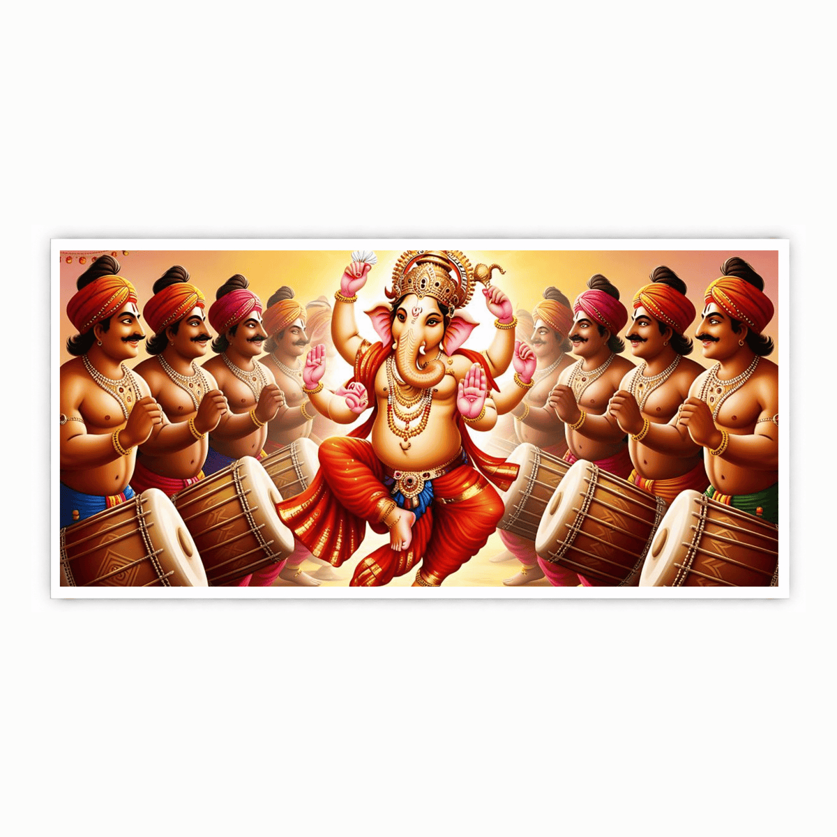 "People Beating Dhol and Dancing for Ganesh Ji - Festive Celebration"
