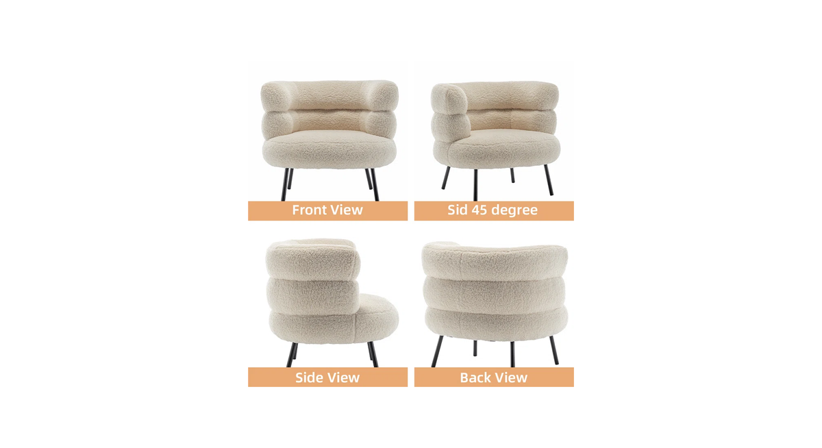 CreativeDecore Velvet CliveAccent Chair/Lounge Chair for  Living Room, Bedroom, Armchair Sofa Chair with natural finish Black  legs