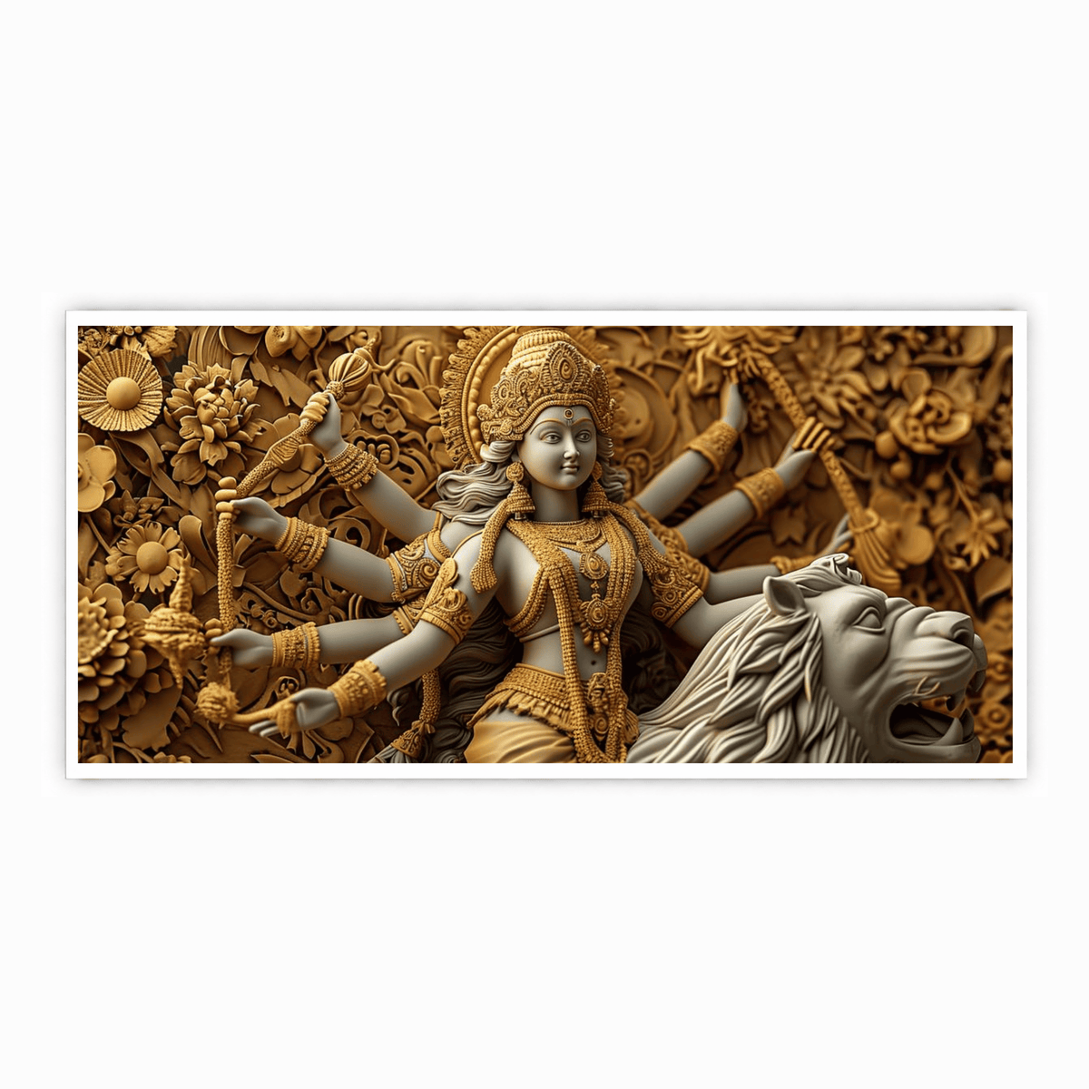 Durga Devi With lion: Wall Paintings by Creative Decor