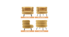 CreativeDecore Velvet CliveAccent Chair/Lounge Chair for  Living Room, Bedroom, Armchair Sofa Chair with natural finish Black  legs