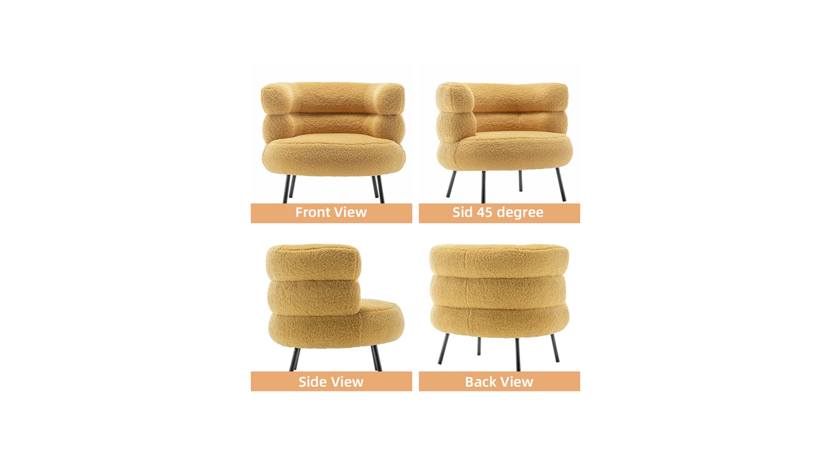 CreativeDecore Velvet CliveAccent Chair/Lounge Chair for  Living Room, Bedroom, Armchair Sofa Chair with natural finish Black  legs
