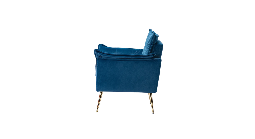 CreativeDecore Velvet fyn Accent Chair/Lounge Chair for  Living Room, Bedroom, Armchair Sofa Chair with Gold Legs.