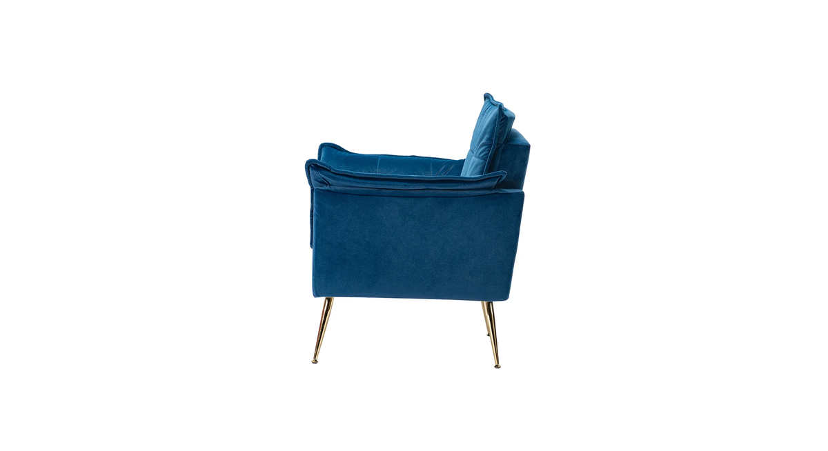 CreativeDecore Velvet fyn Accent Chair/Lounge Chair for  Living Room, Bedroom, Armchair Sofa Chair with Gold Legs.