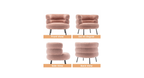 CreativeDecore Velvet CliveAccent Chair/Lounge Chair for  Living Room, Bedroom, Armchair Sofa Chair with natural finish Black  legs