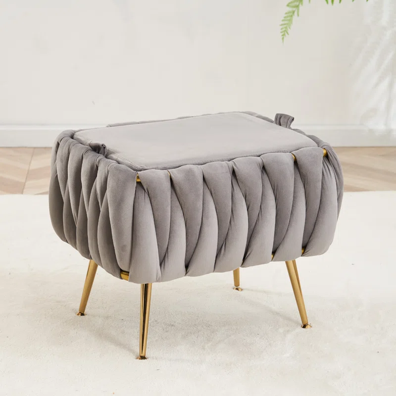 CreativeDecore Velvet vegan  Accent Chair with ottoman /Lounge Chair for  Living Room, Bedroom, Armchair Sofa Chair with Gold Legs.