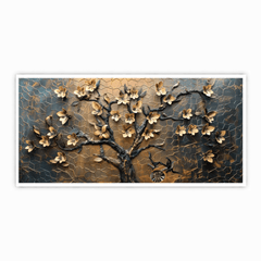 Tree With Golden Leaf: Wall Paintings by Creative Decor