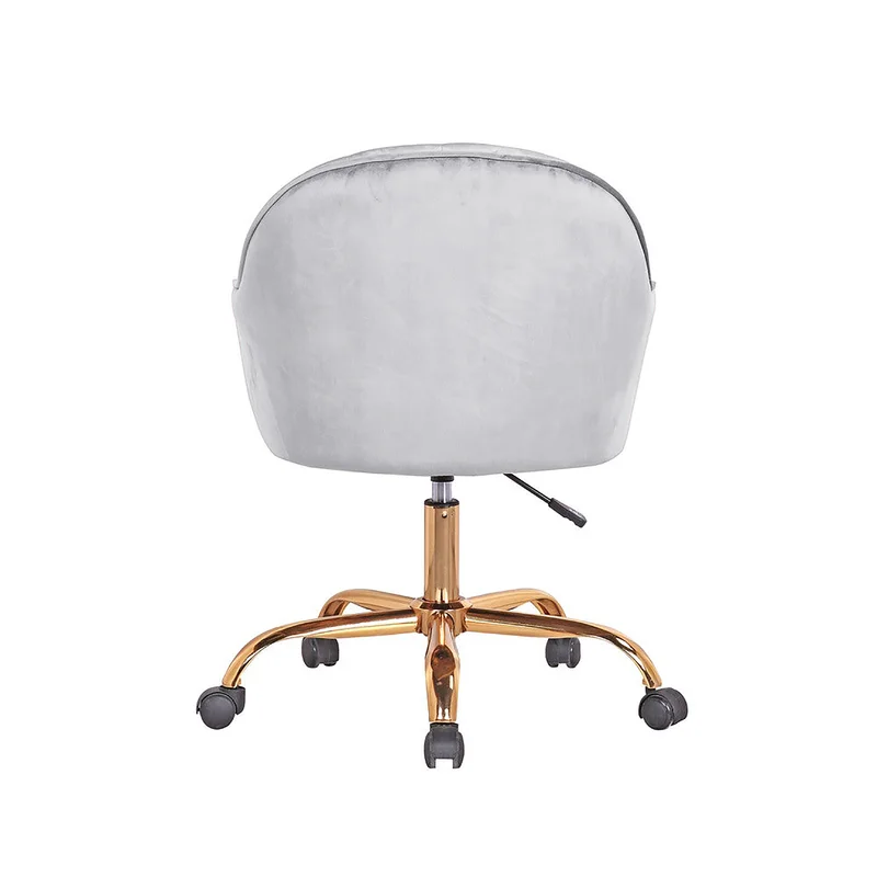 Comfy CreativeDecore Silver Auroratask Chair | Study, Office Swivel Chair with Gold Base & Armrests