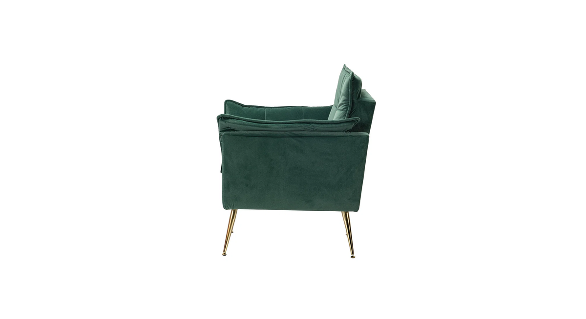 CreativeDecore Velvet fyn Accent Chair/Lounge Chair for  Living Room, Bedroom, Armchair Sofa Chair with Gold Legs.