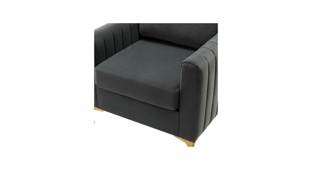 CreativeDecore Velvet Rafeal  Accent Chair/Lounge Chair for  Living Room, Bedroom, Armchair Sofa Chair with Gold Legs.
