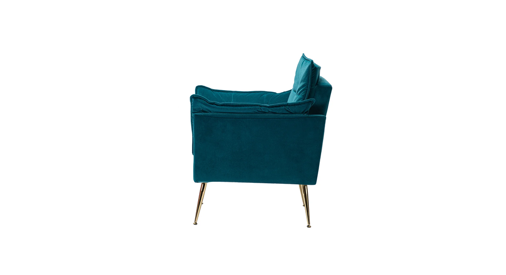 CreativeDecore Velvet fyn Accent Chair/Lounge Chair for  Living Room, Bedroom, Armchair Sofa Chair with Gold Legs.