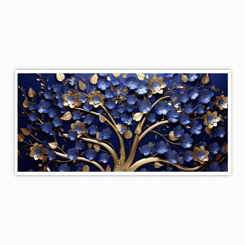 Tree with Ruby Blue Leaf: Wall Paintings by Creative Decor