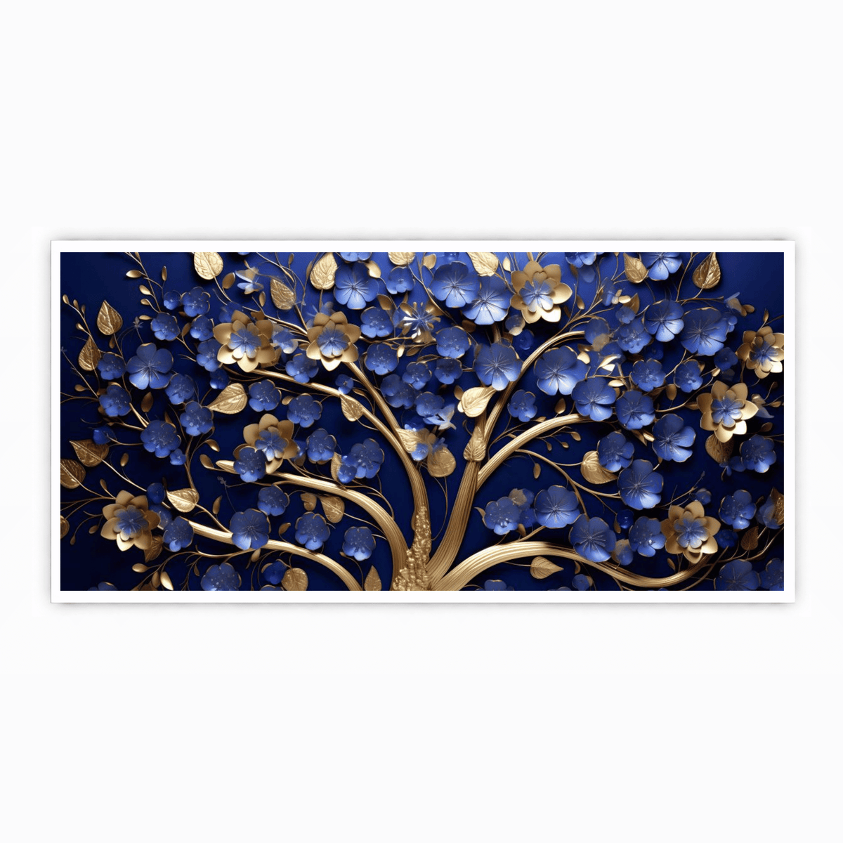 Tree with Ruby Blue Leaf: Wall Paintings by Creative Decor