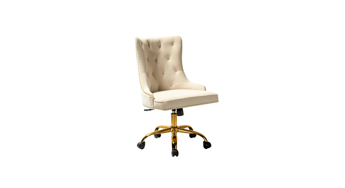 CreativeDecore Velvet Swen task chair /study chair /office chair   for  study  Room, office  , swivel Armchair  with Gold base