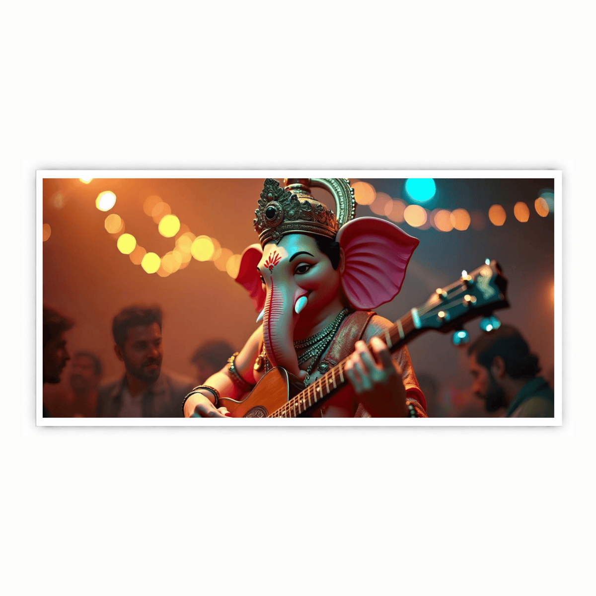 Handcrafted Playing Guitar Ganesh Ji Idol for Home Décor and Gifts