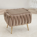 CreativeDecore Velvet vegan  Accent Chair with ottoman /Lounge Chair for  Living Room, Bedroom, Armchair Sofa Chair with Gold Legs.