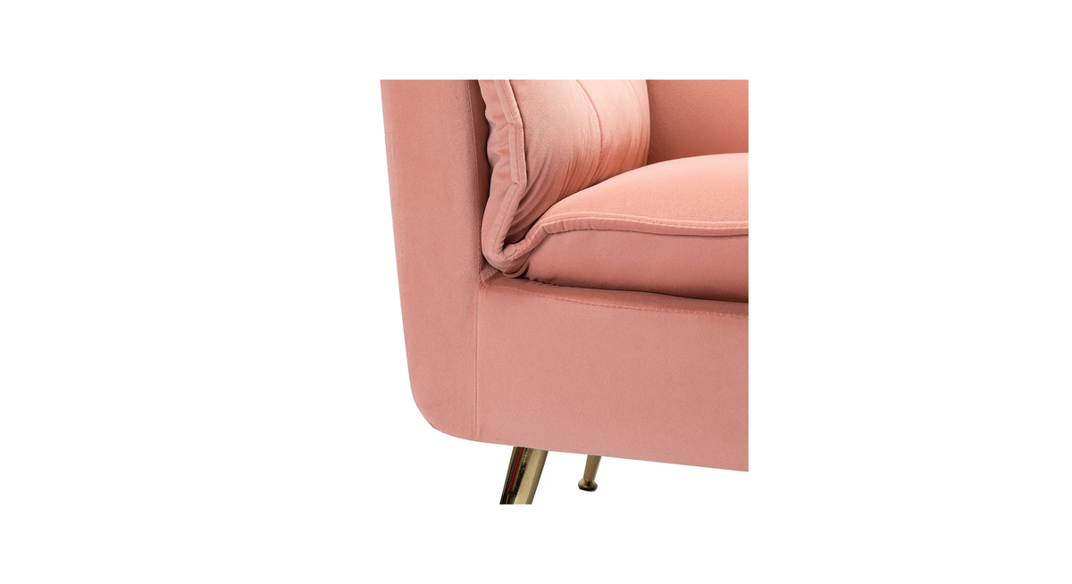 CreativeDecore Velvet fyn Accent Chair/Lounge Chair for  Living Room, Bedroom, Armchair Sofa Chair with Gold Legs.