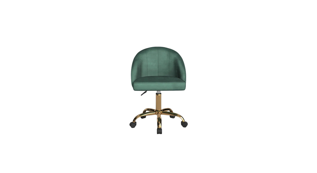 CreativeDecore Velvet Hindmen  task chair /study chair /office chair   for  study  Room, office  , swivel Armchair  with Gold base