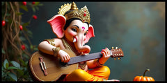 : Ganesh Ji with Guitar Decorative Idol - Musical Lord Ganesha Figurine