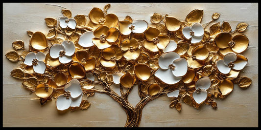 Tree with gold & Silver flower: Wall Paintings by Creative Decor